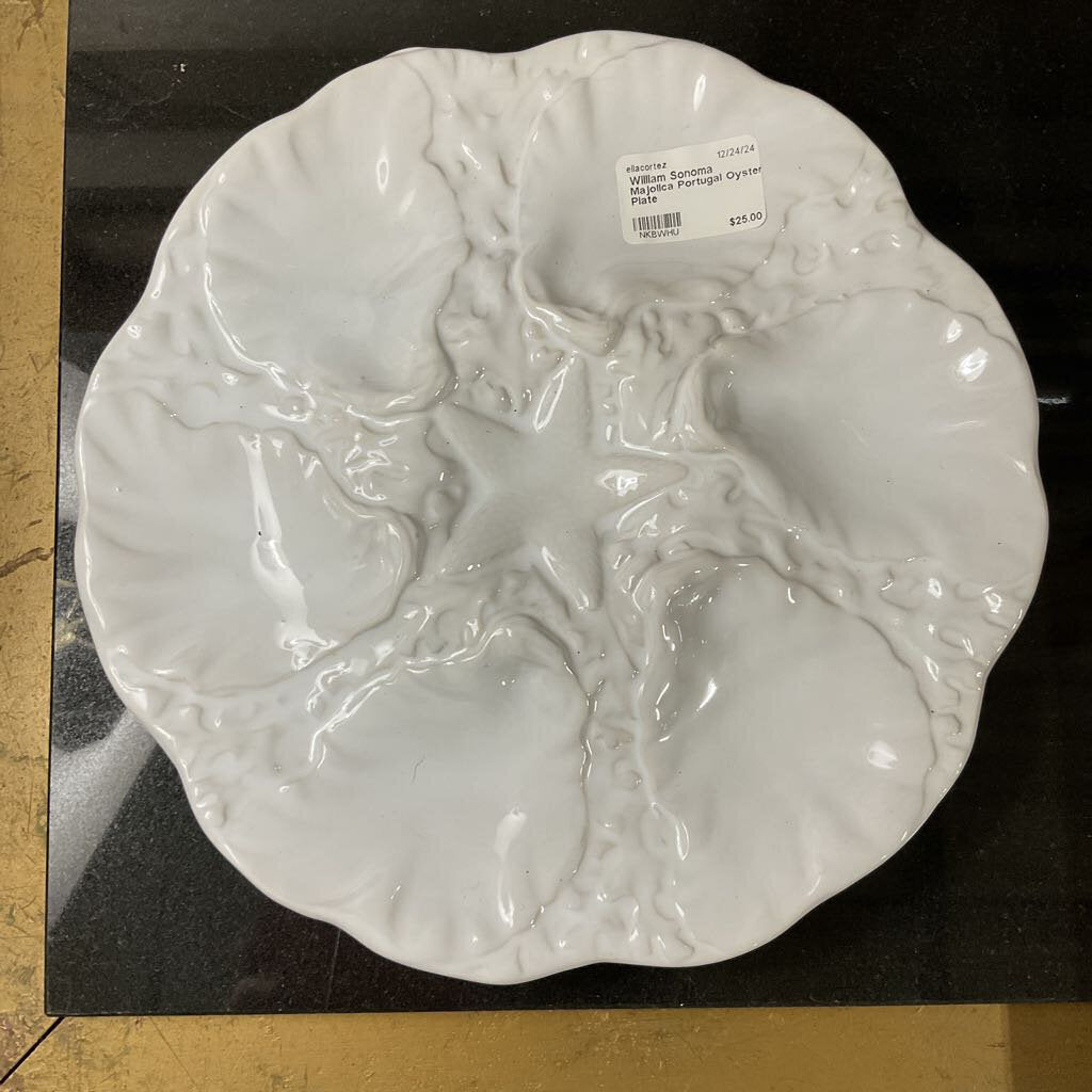 William Sonoma Majolica Portugal Oyster Plate