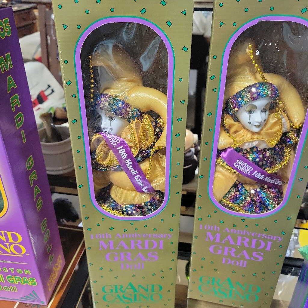 Mardi Gras porcelain doll 10th anniversary