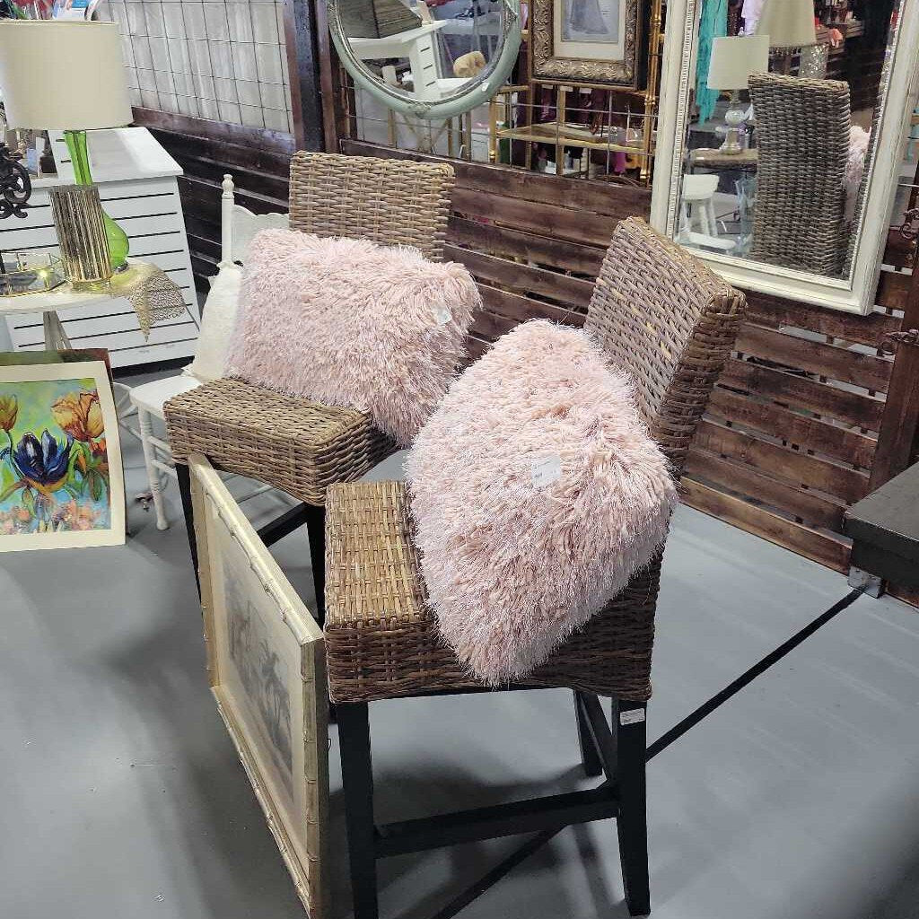 Wicker counter height stools (set of 2)