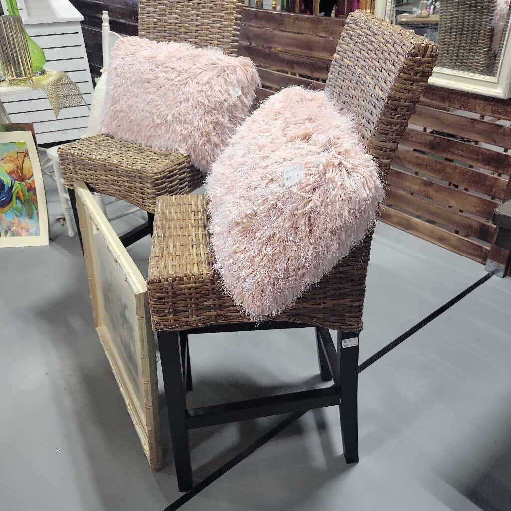 Wicker counter height stools (set of 2)