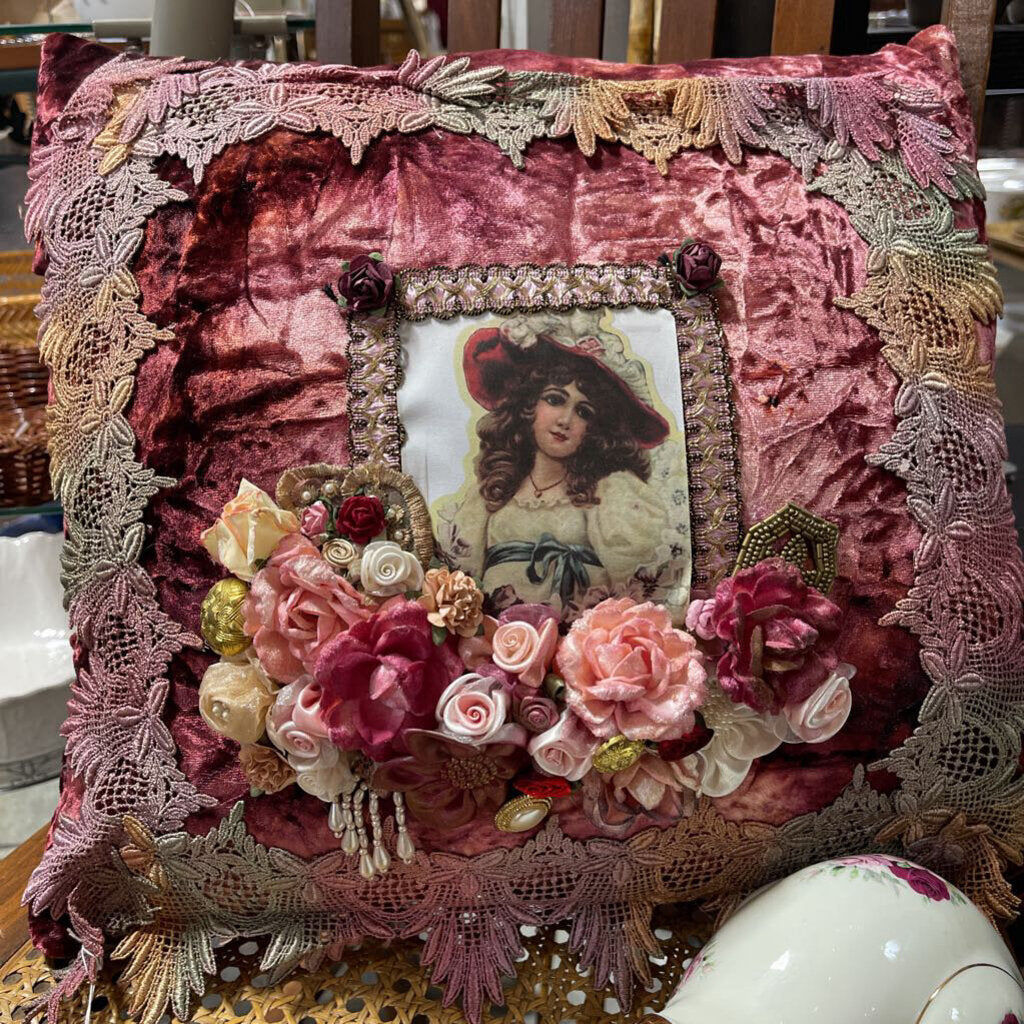 Velvet & Lace Victorian Pillow