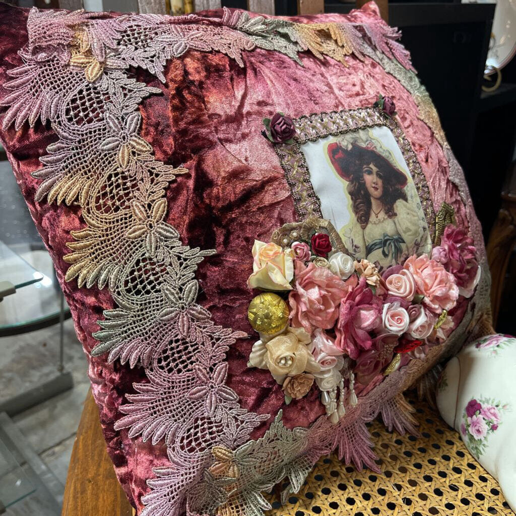 Velvet & Lace Victorian Pillow