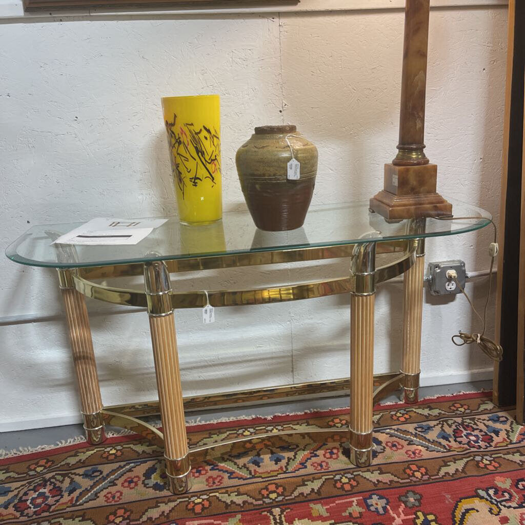 Vintage Modern Demilune Console Table