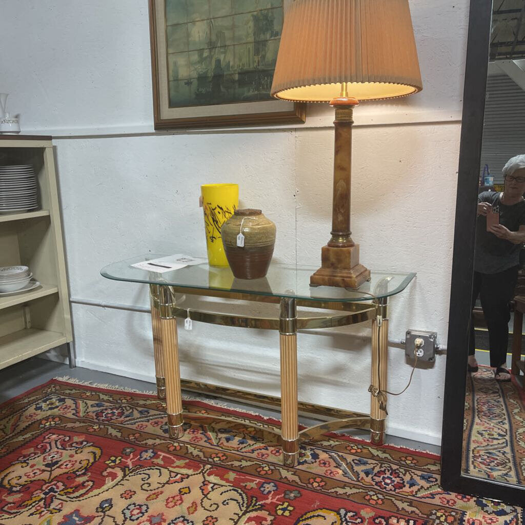 Vintage Modern Demilune Console Table