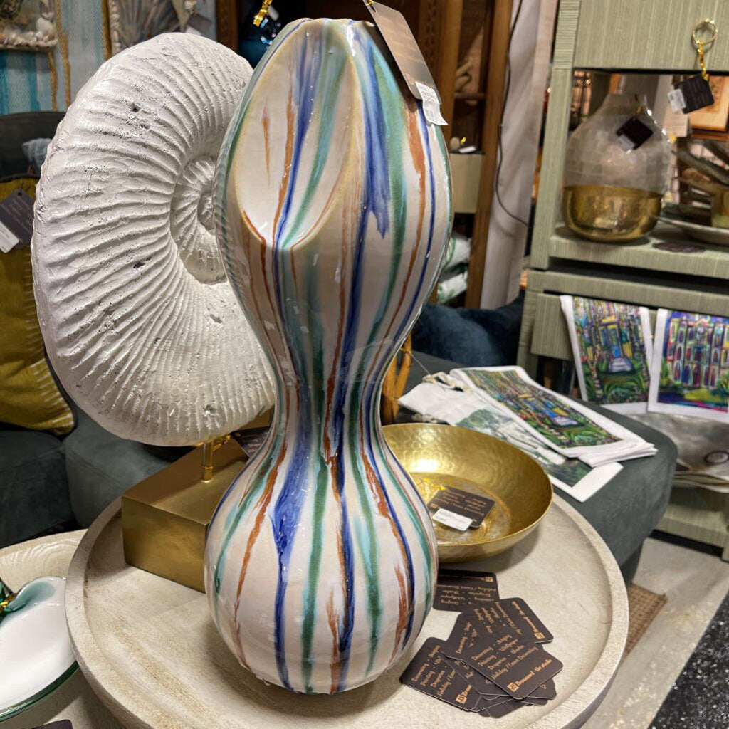 Vintage 22" Swirled Drip Pottery Jug
