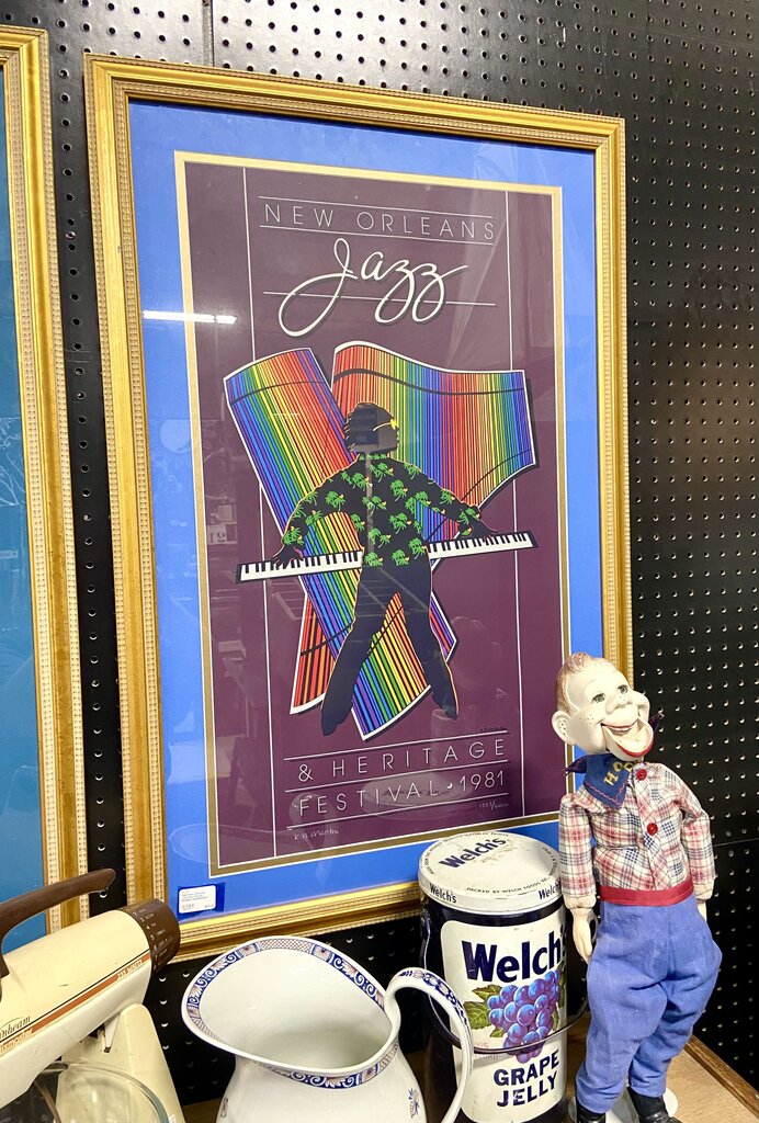 1981 New Orleans Jazzfest Poster SIGNED/NUMBERED Framed