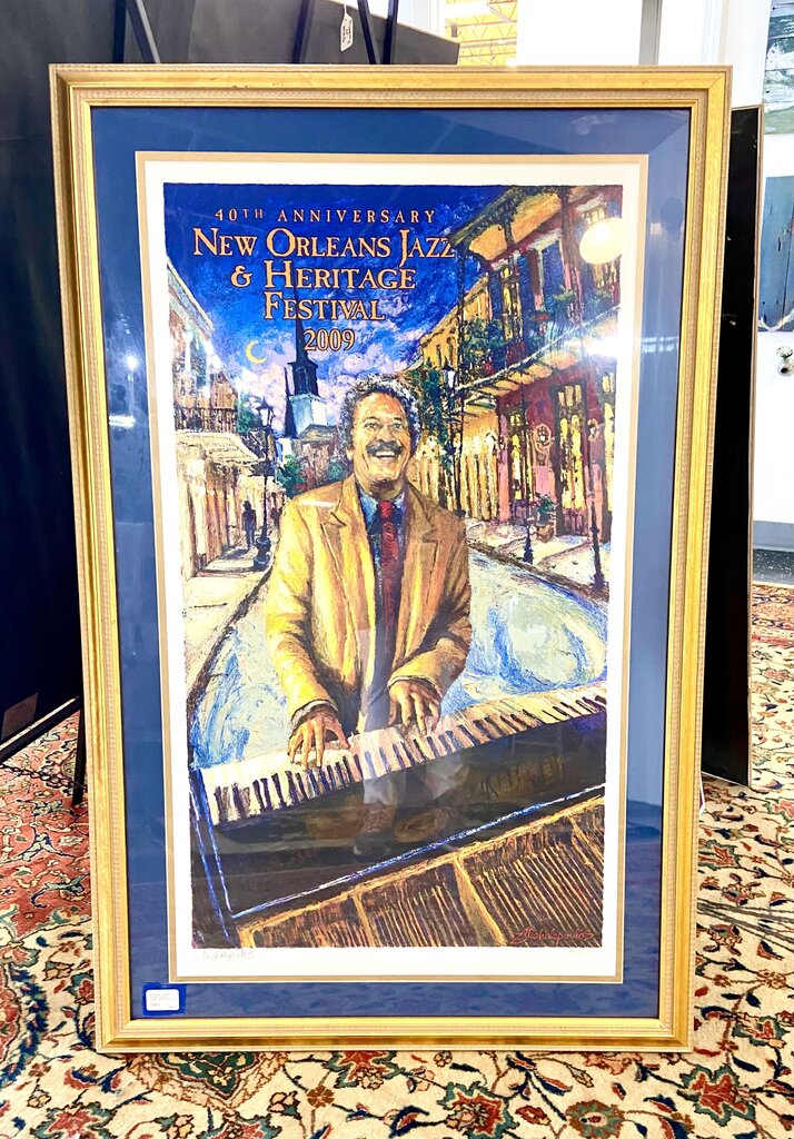 2009 New Orleans Jazzfest Poster SIGNED/NUMBERED BY James Michalopoulos Framed