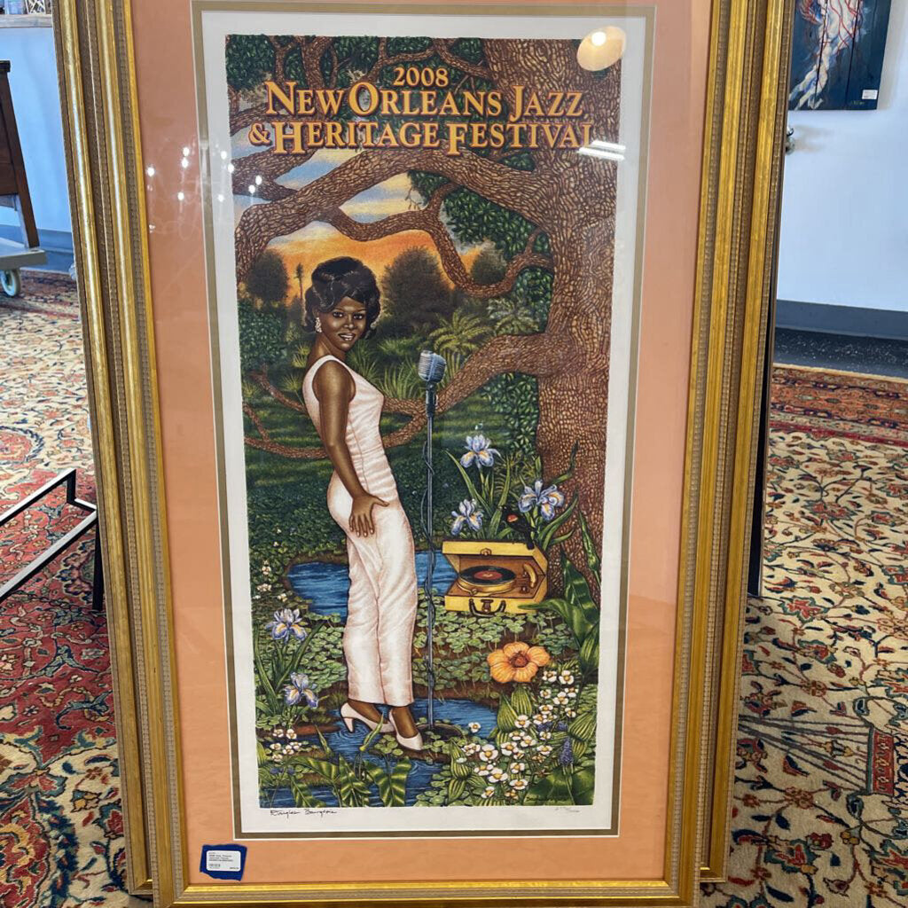 2008 New Orleans Jazzfest Poster SIGNED/NUMBERED Framed