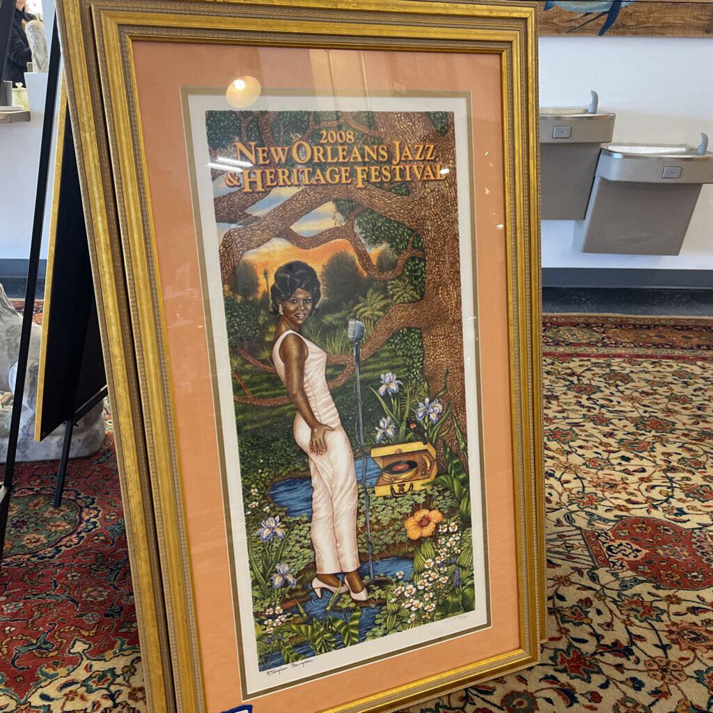 2008 New Orleans Jazzfest Poster SIGNED/NUMBERED Framed