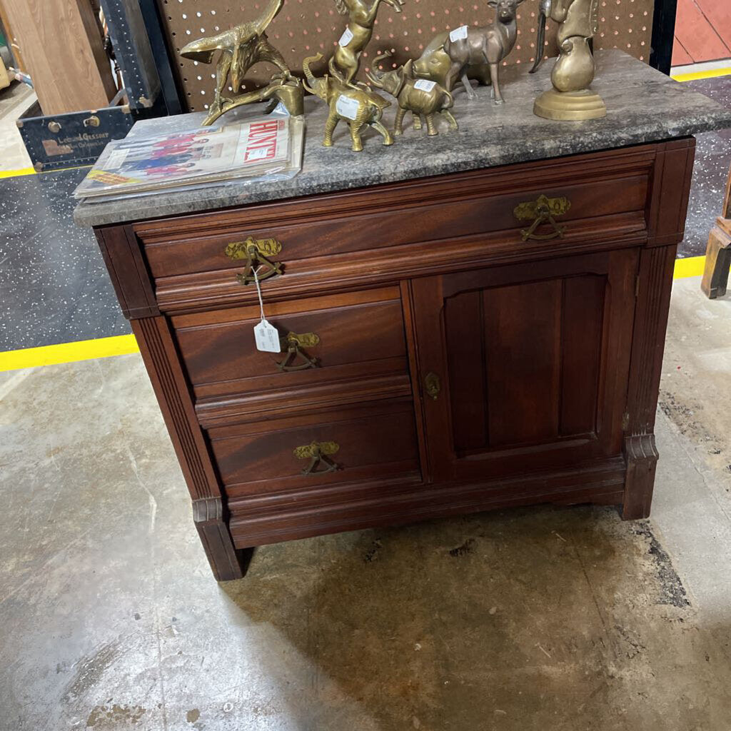Marble Top Dry Sink 4 Drawer Cabinet