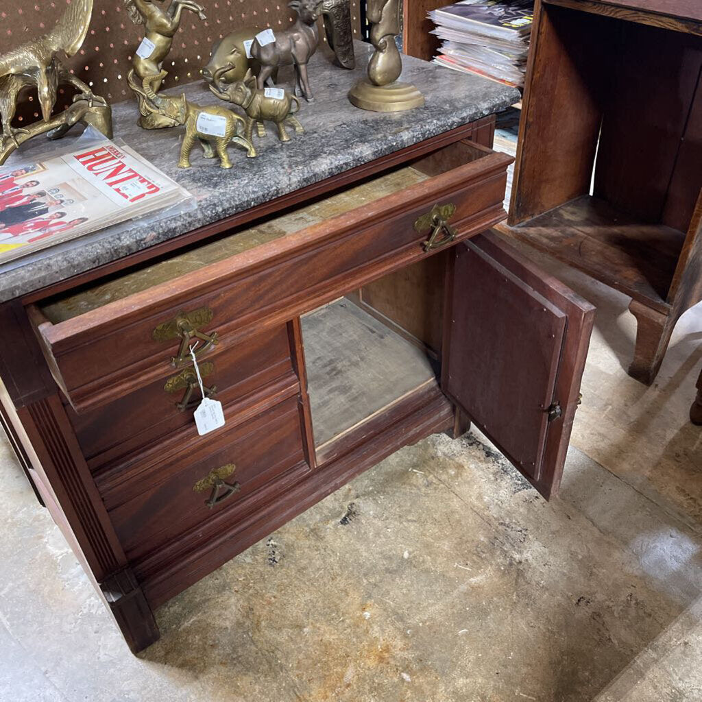 Marble Top Dry Sink 4 Drawer Cabinet