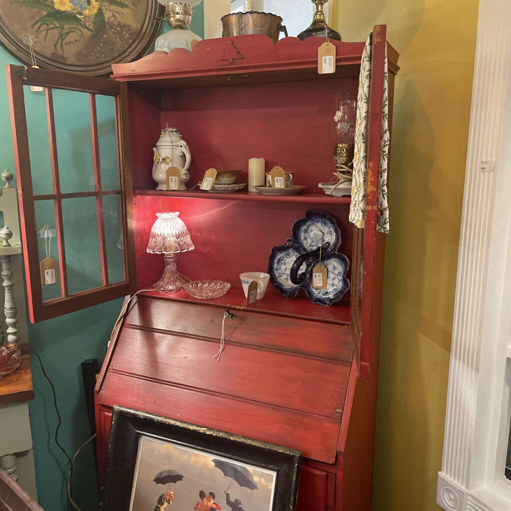 Red 18th-20th century secretary desk