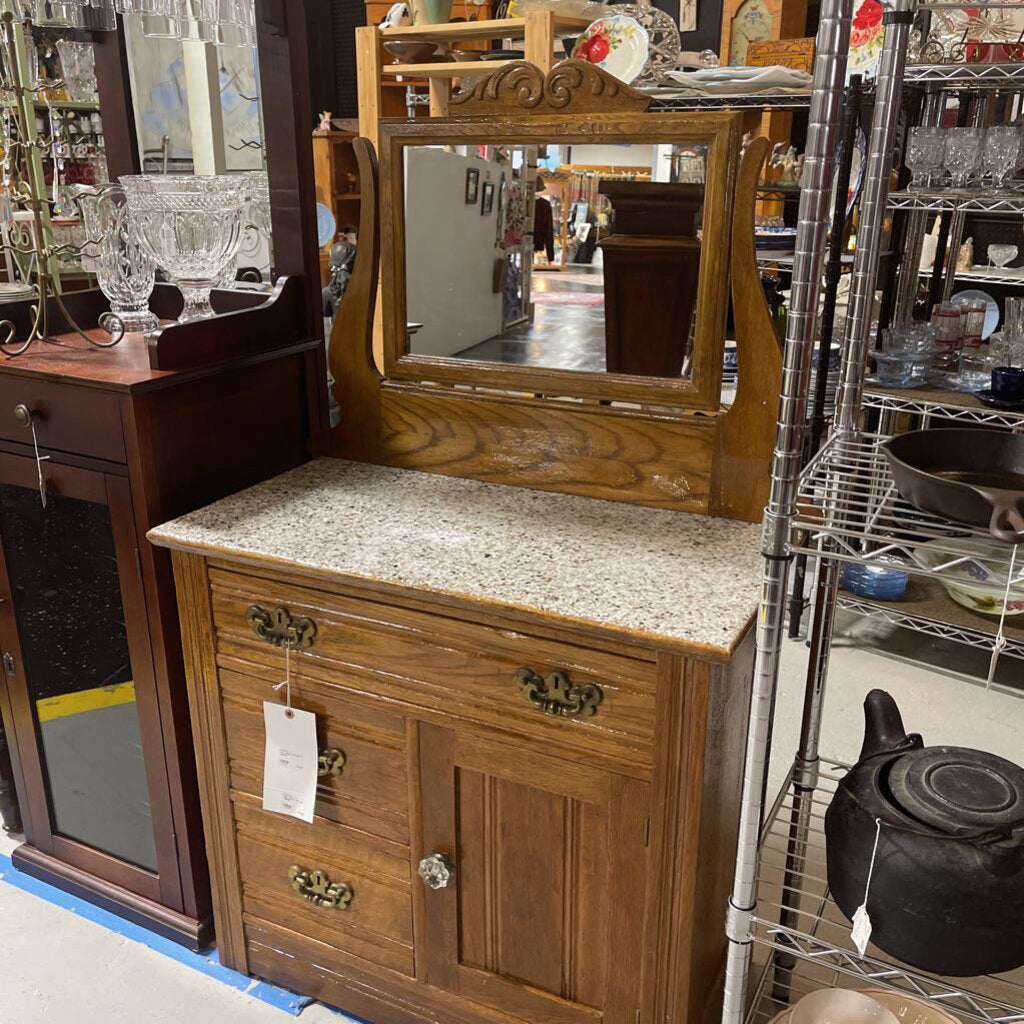 Oak vanity / dry sink cabinet