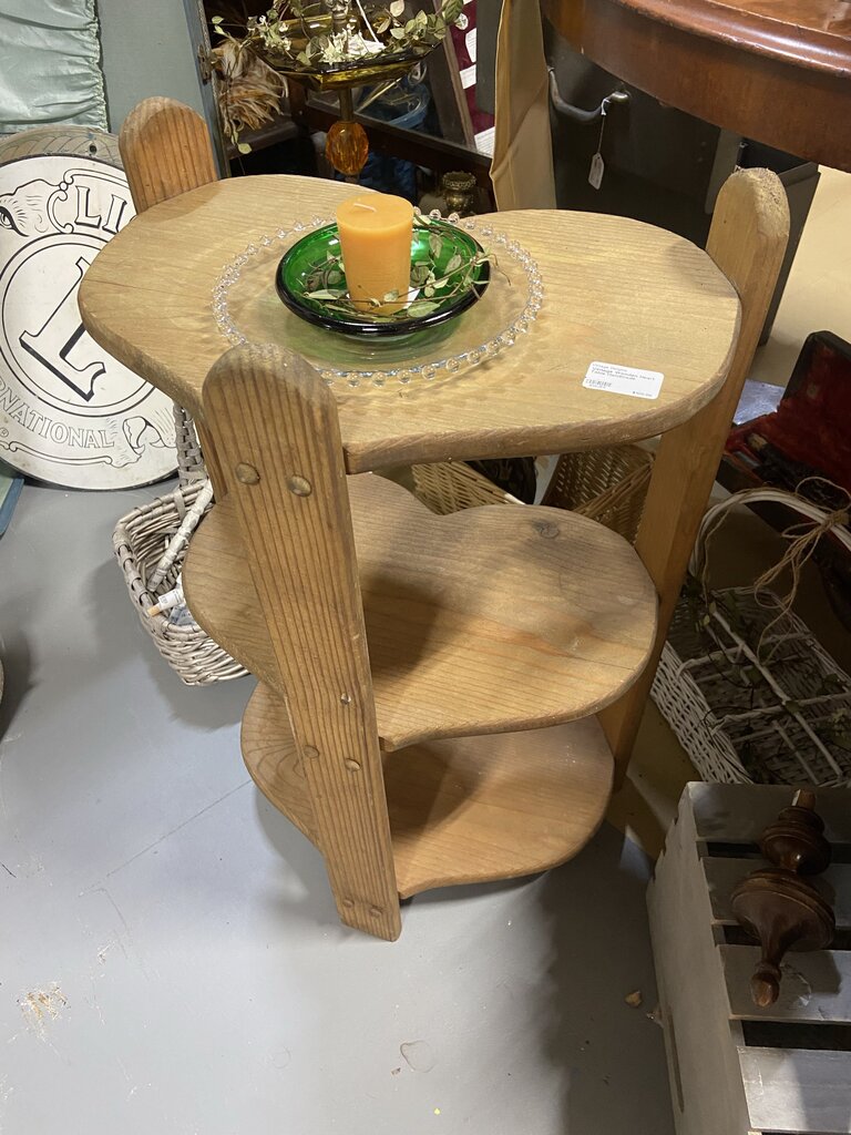 Vintage Wooden Heart Table Handmade