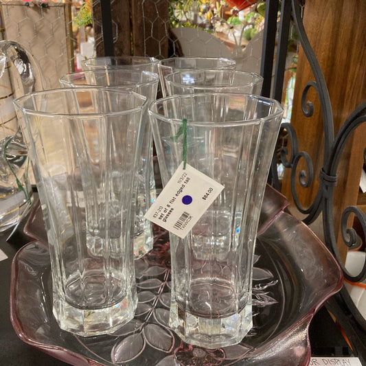 set of 6 flat edged tall glasses