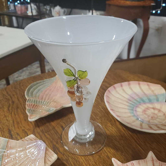 Murano Cased Glass white vase