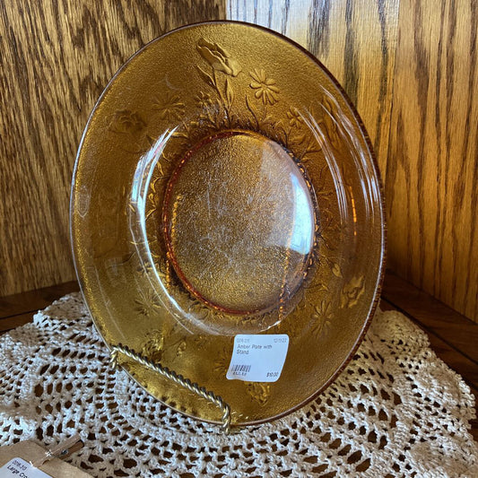 Amber Plate with Stand