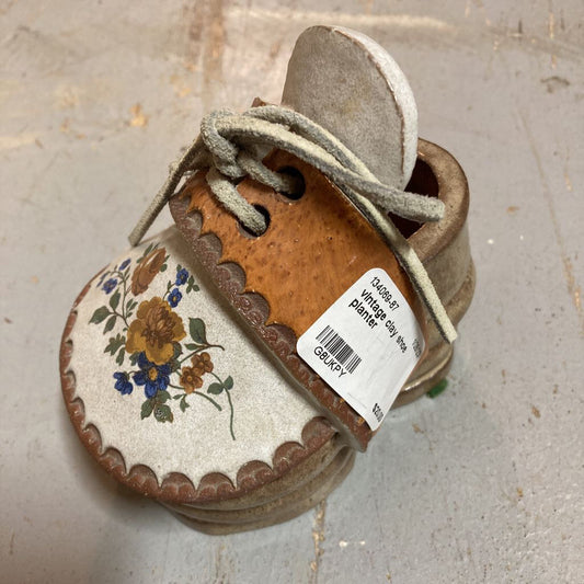 vintage clay shoe planter