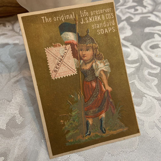 Antique Victorian Trade Card Chromo J. S. Kirk & Sons Soap (Good Condition)