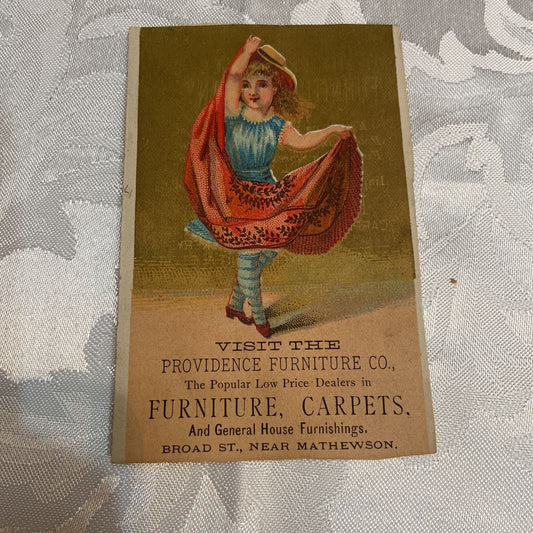 Antique Victorian Trade Card Chromo Providence Furniture Co. (Excellent Condition)