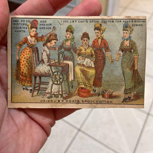 Antique Victorian Trade Card J P Coats (Very Good Condition)