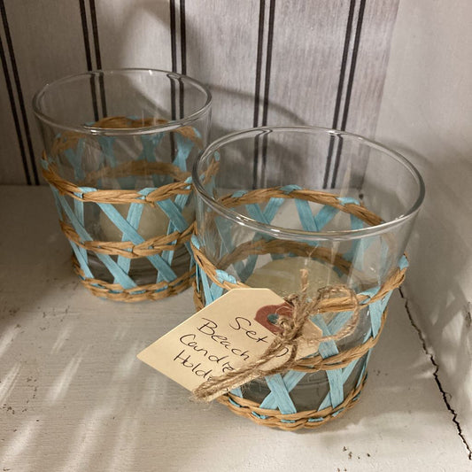 Set 2 Beachy Candle Holders