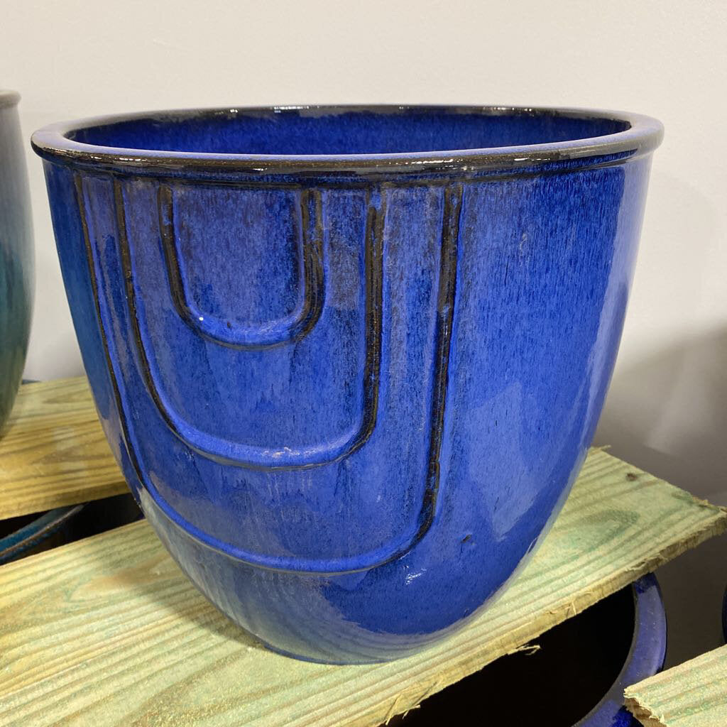 15 in. Dimensions Planter - Blue