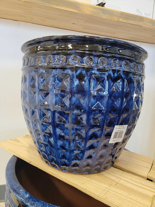 15 in. Kairos Coin Planter - Dynasty Blue