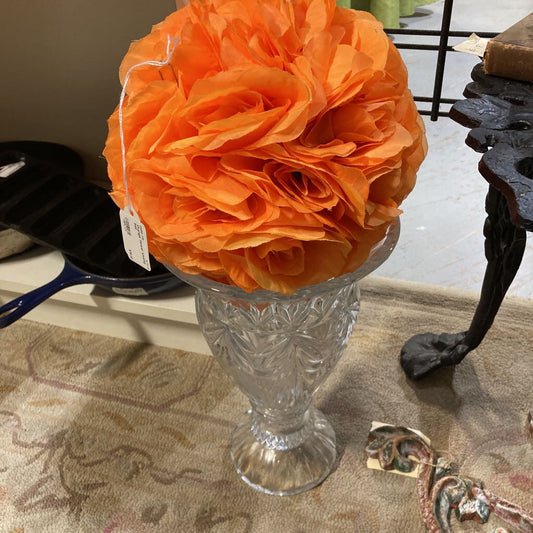 Orange flower kissing ball