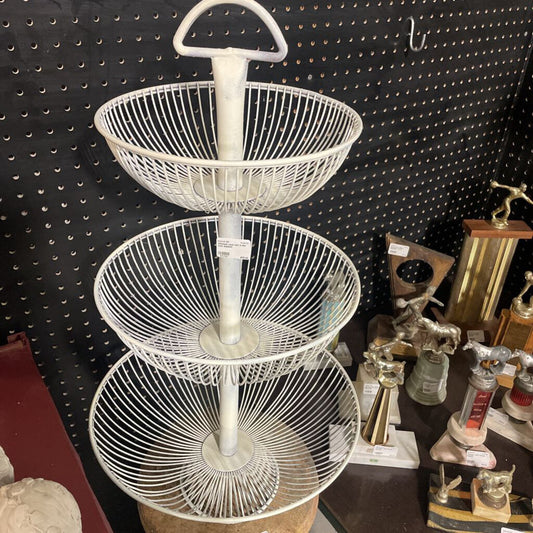 Wicked cool old 3-tier iron basket