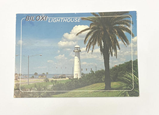 Vintage Postcard Biloxi Lighthouse Plastichrome MS Mississippi