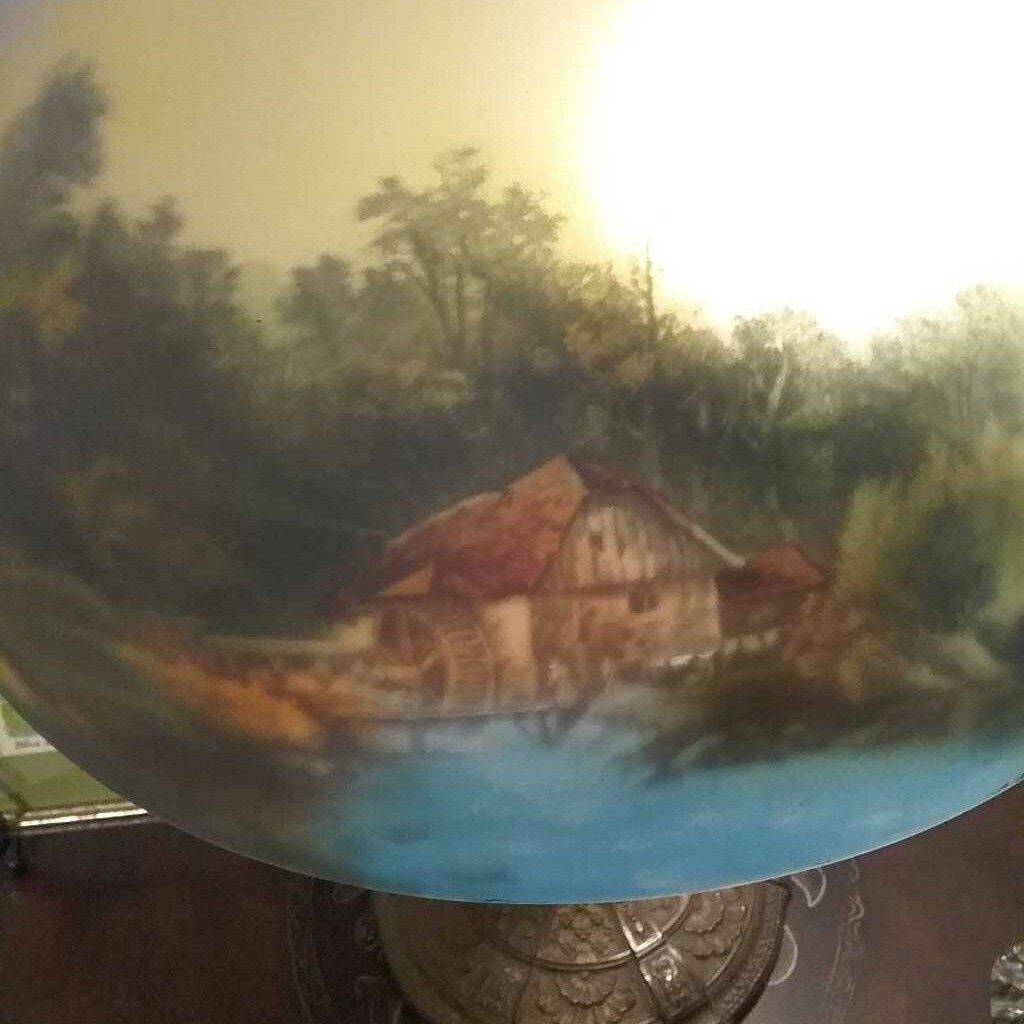 Antique glass "mushroom" top lamp