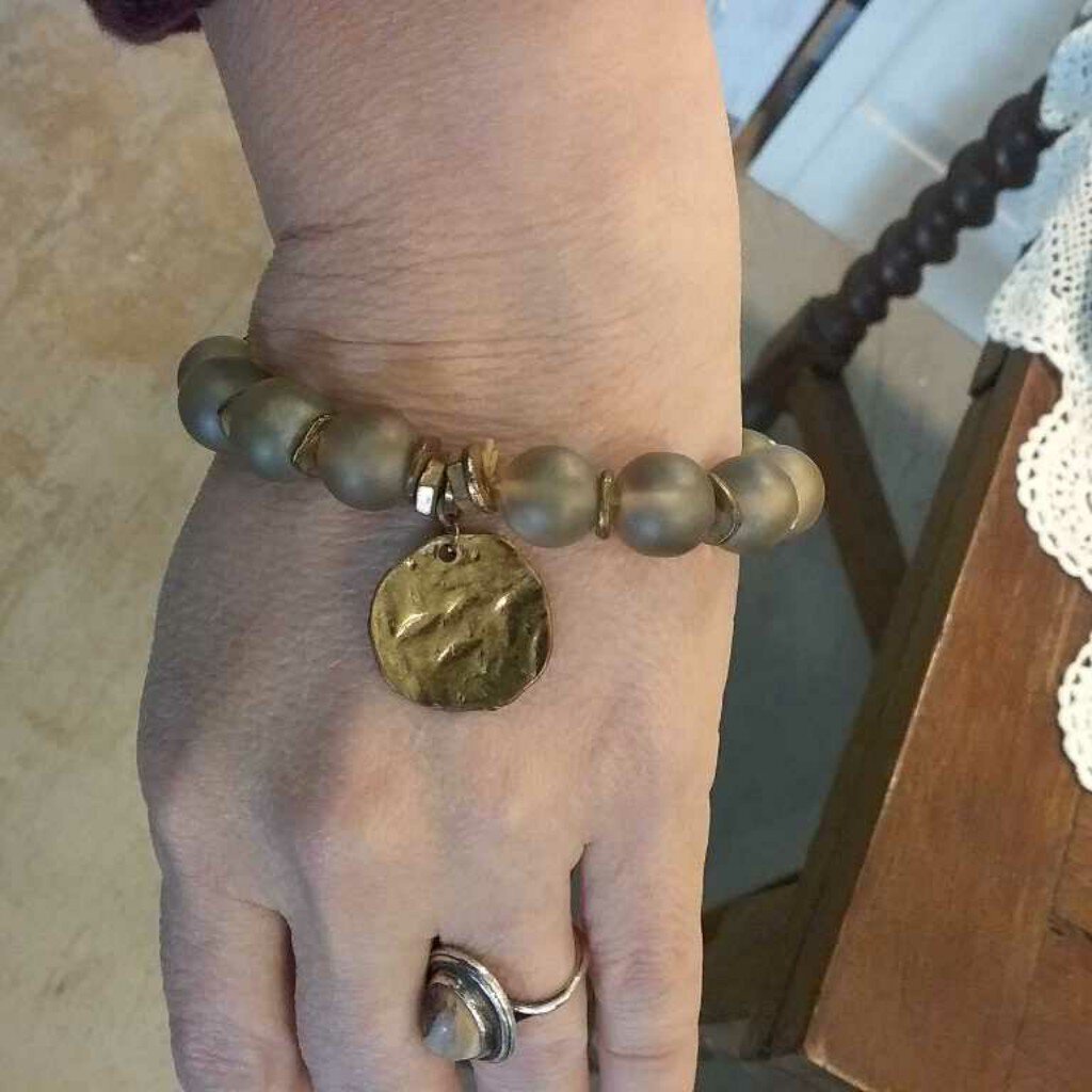 Gold Medallion stretch bracelet