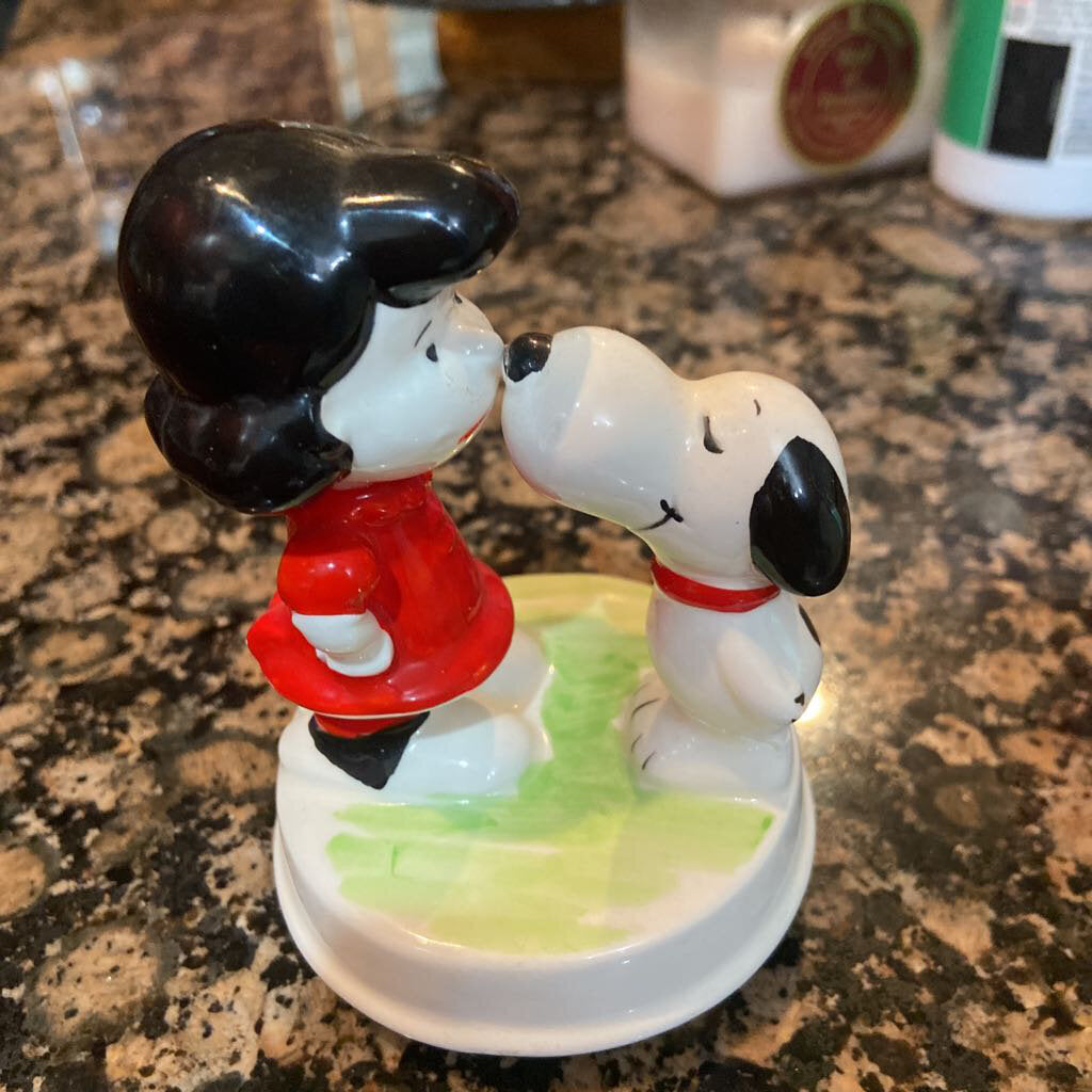 Peanuts Snoopy w/ Lucy Music Box Collectible Repaired