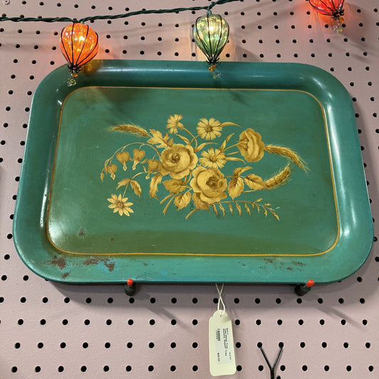 Teal Metal Tray - Society Supper Tray