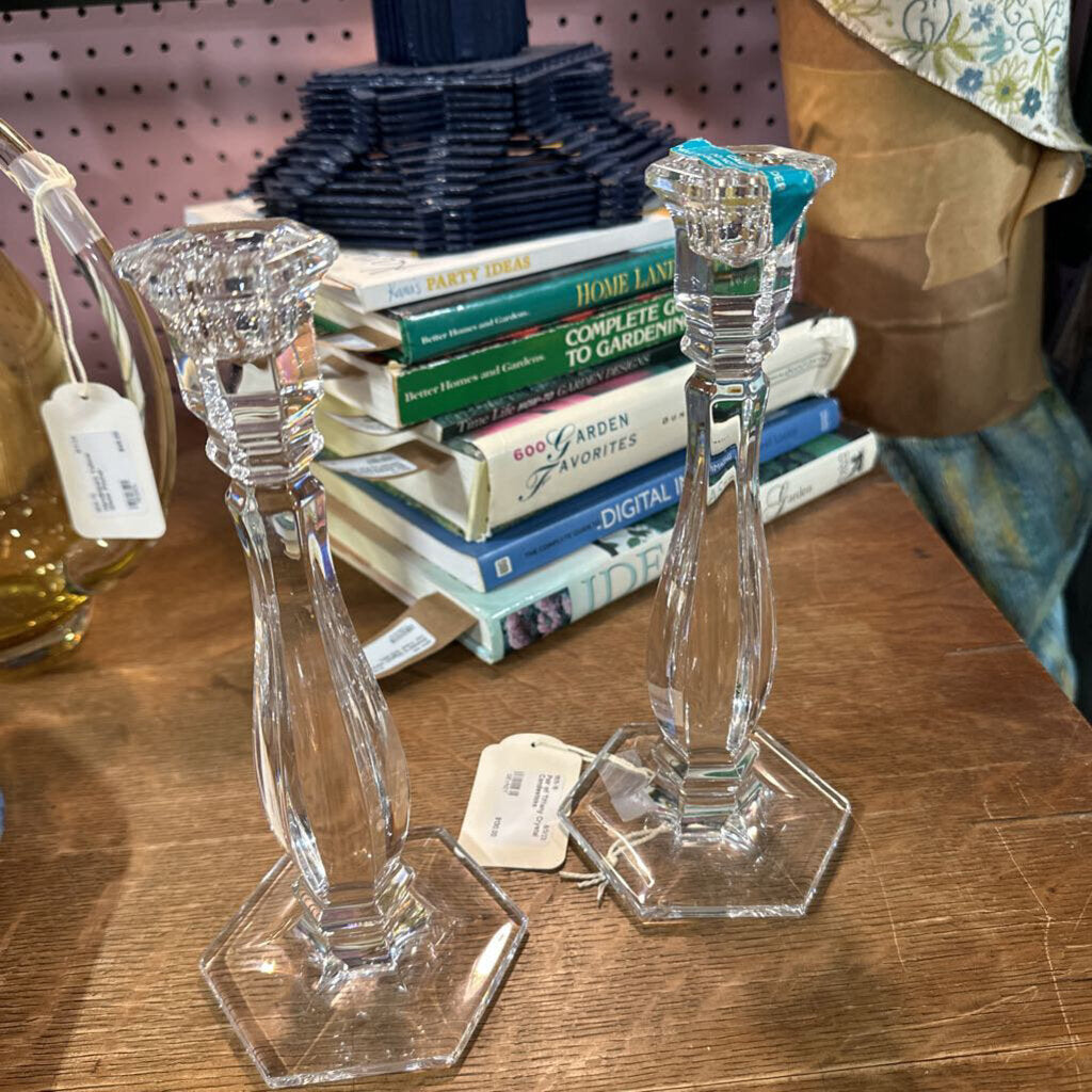 Pair of Tiffany Crystal Candlesticks