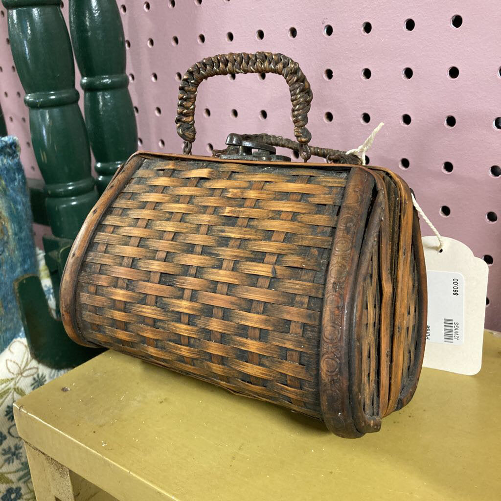 Vintage Small Wooden Purse