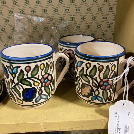 3 Mugs (Likely from Israel)