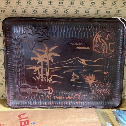 Aloha - Carved Wooden Tray from Hawaii