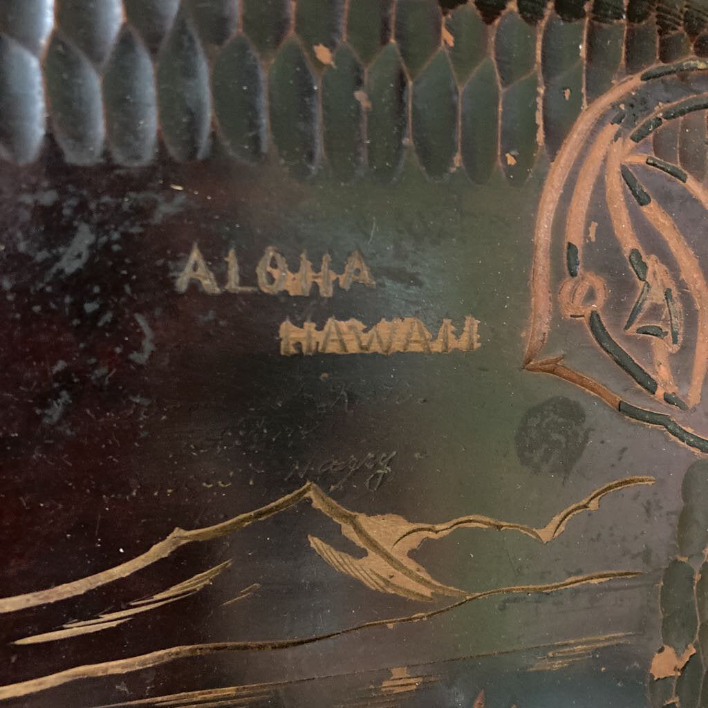 Aloha - Carved Wooden Tray from Hawaii