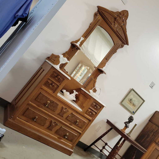 19th Century Victorian Mahogany marble topped dresser