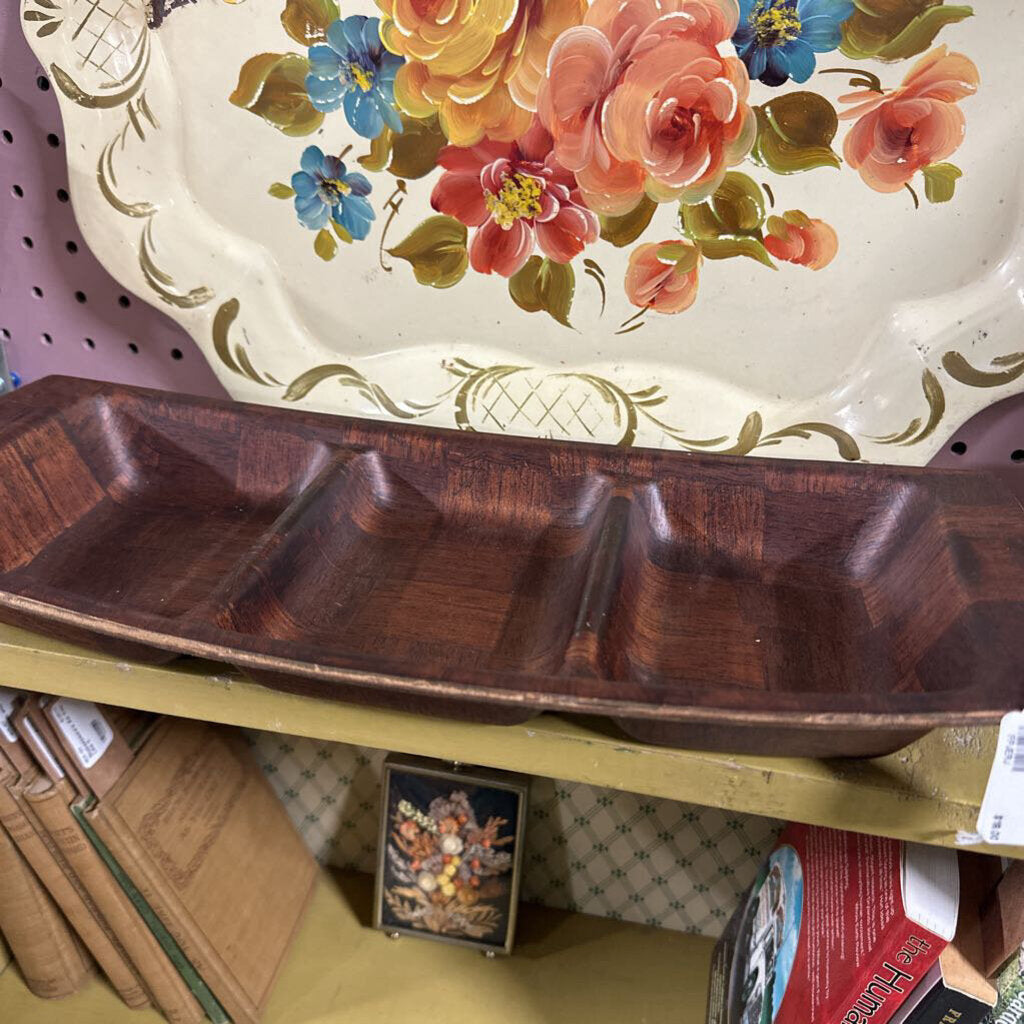 Weavewood Genuine American Walnut Divided Serving Tray