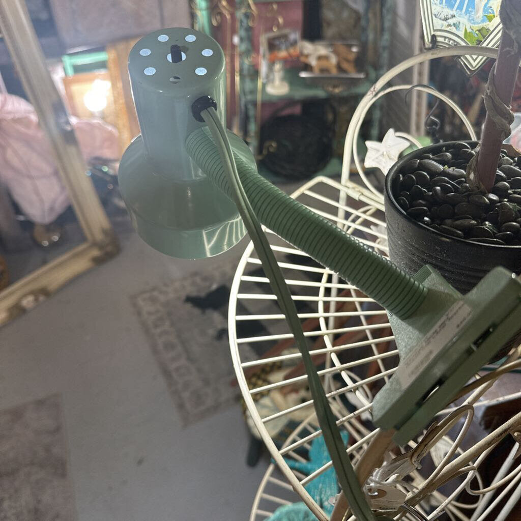 Vintage MCM Mint Green Clip Lamp Works