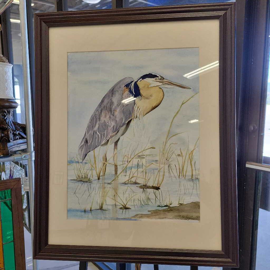 "winter blues" 11x15 Blue Heron