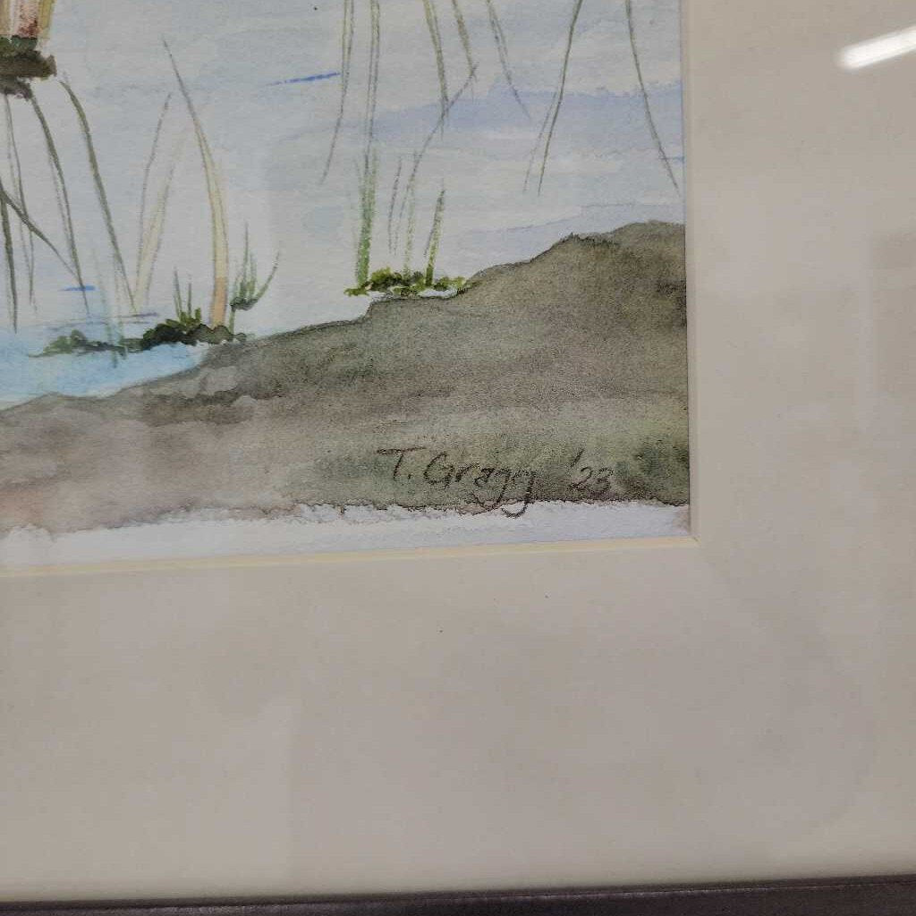 "winter blues" 11x15 Blue Heron