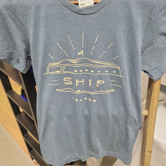Large, Blue Ship Island Tshirt