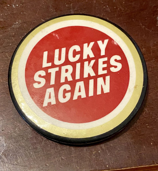 Vintage Lucky Strikes Button Pin Advertising