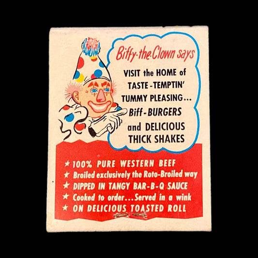 Vintage Biff Burger Matchbook Unused