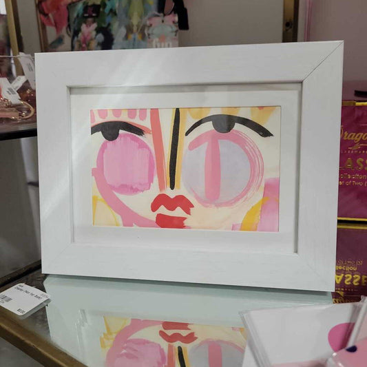 5x7 Framed Art-Pink Abtract Face